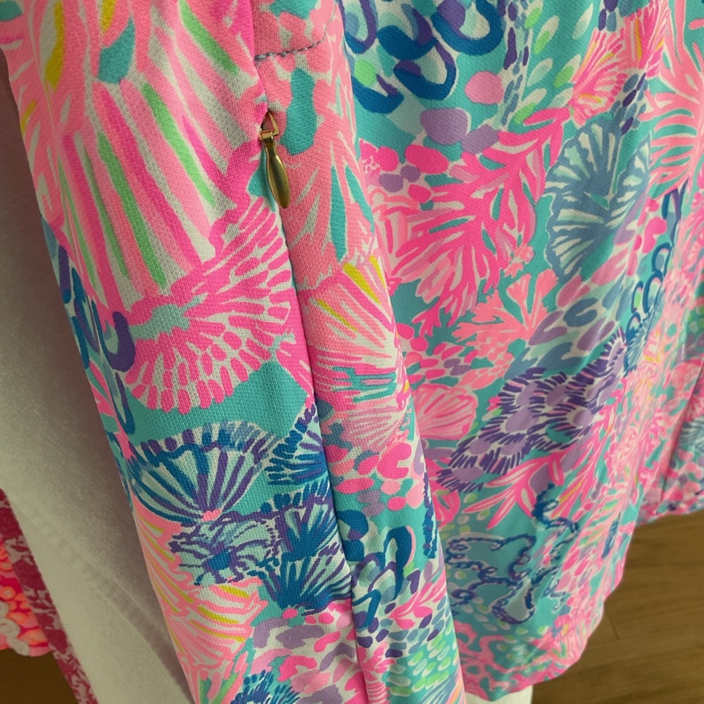 Lilly Pulitzer Luxletic Pink and Blue Patterned Dress with separate shorts - Picture 4 of 4